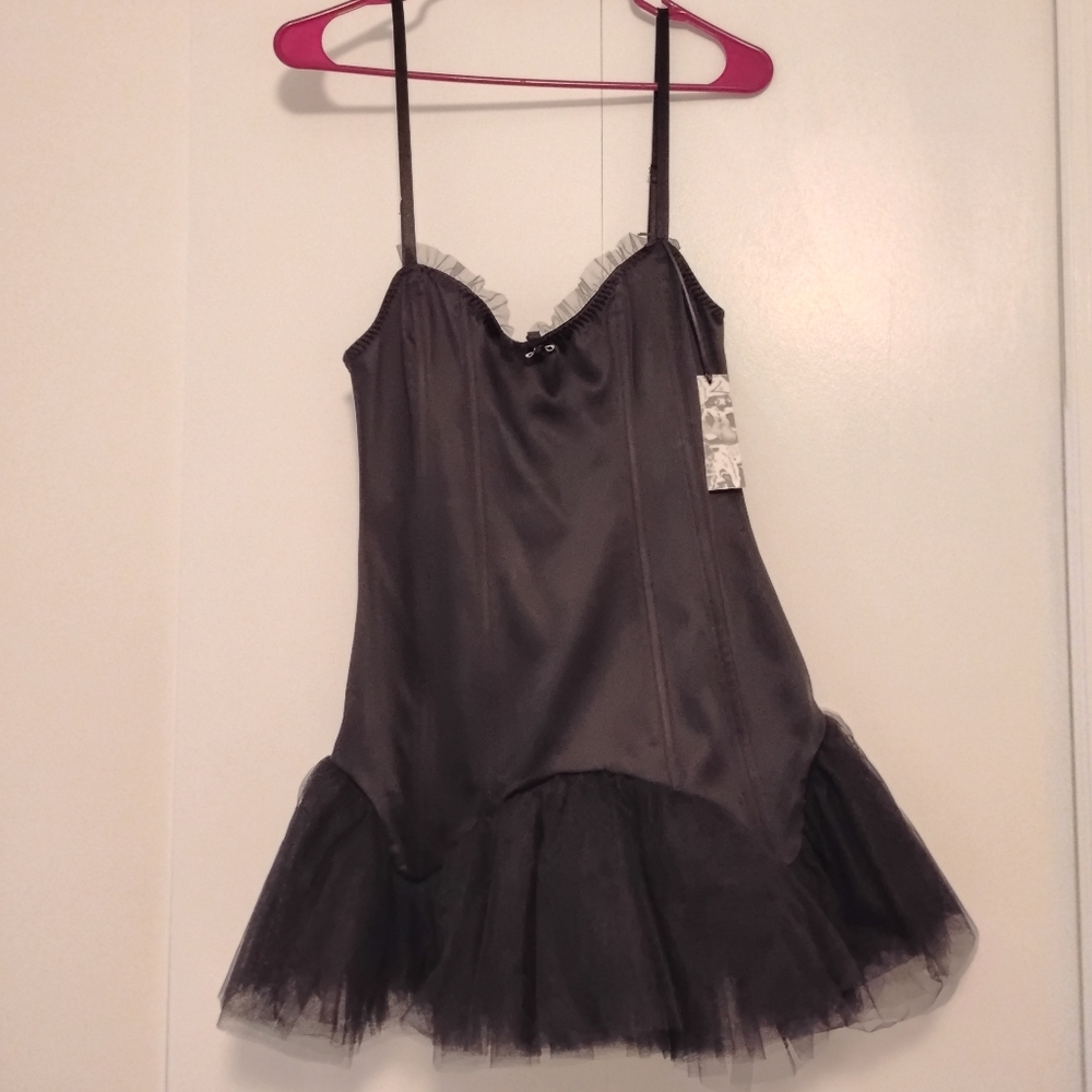 Black Ruffled Mini Dress